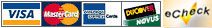 Visa, Mastercard, American Express, Discover